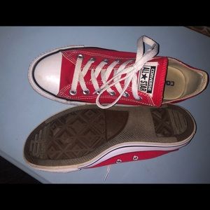 Red chuck taylor converse.